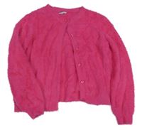 Fuchsiový chlpatý prepínaci sveter