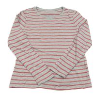 Sivo-ružové pruhované tričko