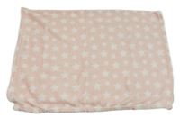 Růžovo-bílá plyšová deka s hvězdami 