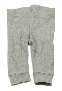 Sivé rebrované ľahké tepláky H&M