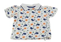 Bílé polo tričko s podmořským světem Ergee