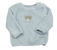 Svetlomodrá plyšová mikina s medvedíkom Nutmeg