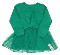 Nové - Zelené teplákové šaty s květovanou sukní Dunne Stores