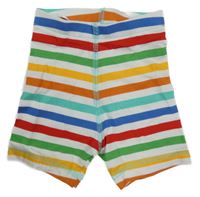 Bielo-farebné pruhované elastické kraťasy H&M