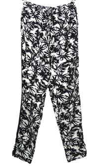 Dámské černo-bílé květované volné kalhoty Dorothy Perkins
