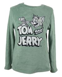 Dámske svetlozelené plyšové pyžamové tričko s Tomem a Jerrym Primark