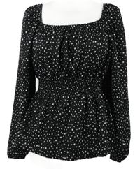 Dámská černá hvězdičkovaná peplum halenka Papaya 