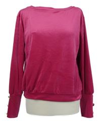 Dámská fuchsiová sametová mikina 