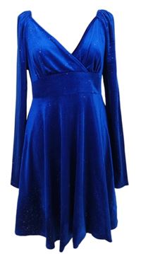 Dámské safírové třpytivé sametové šaty Shein 