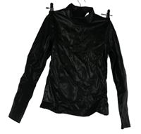 Dámské černé koženkové triko H&M