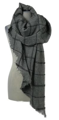 Dámska čierno-sivá kockovaná šál TCM