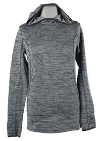 Dámske tmavomodré melírované športové funkčné tričko s kapucňou Active Touch