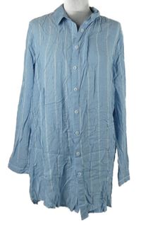 Dámská světlemodro-bílá proužkovaná halenková tunika Primark 