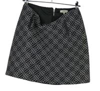 Dámska čierno-biela vzrorovaná sukňa s falešnými vreckami Papaya