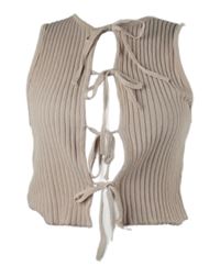 Dámská světlerůžová žebrovaná svetrová vesta na zavazování Zara 