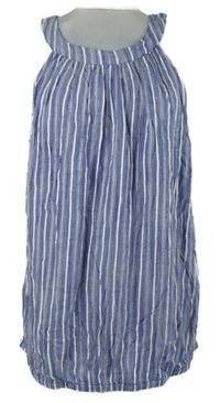 Dámský modro-bílý pruhovaný balonový halenkový top Gina Benotti 