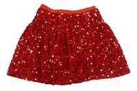 Červená zamatová sukňa s fitry little kids