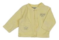 Žltá zamatová prepínaci mikina s nápisom