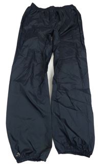 Tmavomodré šusťákové nepromokavé kalhoty 