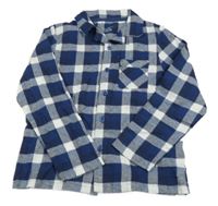 Modro-bílý kostkovaný pyžamový kabátek Primark