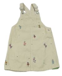 Smetanové manžestrové šaty s kytičkami F&F