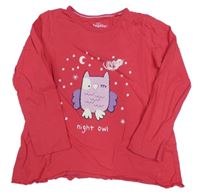 Tmavoružové tričko so sovou Lupilu