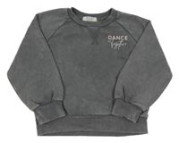 Sivá mikina s ružovo-strieborným nápisom Primark