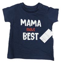 Nové - Tmavomodré tričko s nápisy Matalan