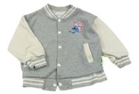 Sivo-krémová prepínaci mikina so Stitchem