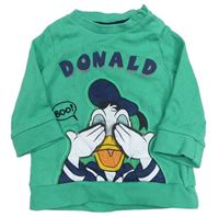 Zelená rebrovaná ľahká mikina s Donaldem zn. Disney