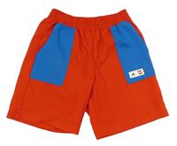 Červeno-modré šusťákové kraťasy LEGO Adidas