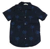 Tmavomodrá košeľa s palmami H&M
