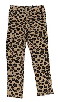 Světlehnědo-čierne leopardí tregíny H&M