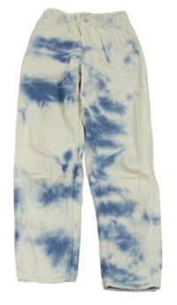Bílo-modré batikované baggy rifle H&M
