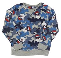 Modro-sivá army mikina so Santou Pep&Co