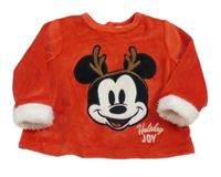 Červené plyšové tričko s Mickeym Disney