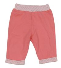 Růžové tepláky s puntíkatými lemy 