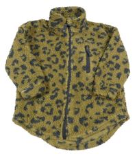 Hnedo-tmavosivá vzorovaná huňatá bunda zn. George