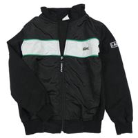 Černo-světlešedá šusťáková sportovní bunda Lacoste