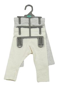 Nové - 2x legíny - bílé + světlešedé melírované Primark