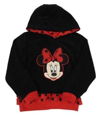 Čierna zamatová mikina s Minnií a kapucňou Disney