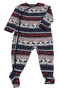 Tmavomodro-bielo-červený overal s norským vzorom C&A