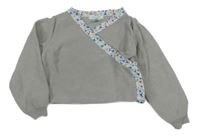 Sivý zavinovací sveter s barevným lemem Obaibi