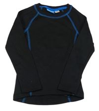 Čierne thermo tričko s modrým prošíváním Crivit