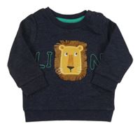 Tmavomodrá melírovaná mikina s lvem F&F