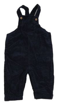 Tmavomodré laclové manšestrové laclové kalhoty M&S