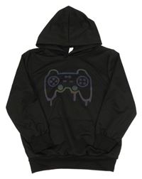 Čierna mikina s ovladačem a kapucňou