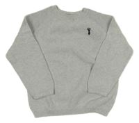 Sivý sveter s výšivkou Next