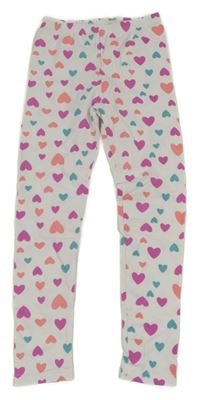 Biele legíny so srdiečkami