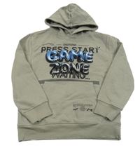 Béžová mikina s nápismi a kapucňou C&A